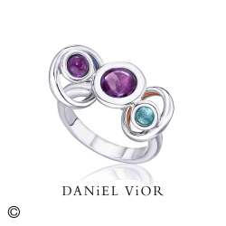 Ring MAVA Amethyst/Topaz Enamel (Ag.925)