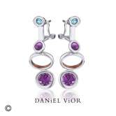 Earrings MAVA Amethyst/Topaz Enamel (Ag.925)