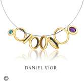 Pendant MAVA Amethyst/Topaz Enamel (Ag.925/Au 5 mic.)