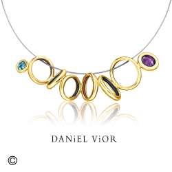 Pendant MAVA Amethyst/Topaz Enamel (Ag.925/Au 5 mic.)