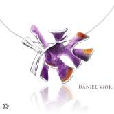 Pendant ALGA Pink/orange enamel (Ag.925)