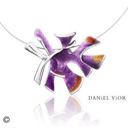 Pendant ALGA Pink/orange enamel (Ag.925)