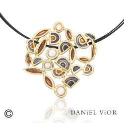 Pendant FILAM Synthetique Opal Gray enamel (Ag.925/Au 5 mic.)