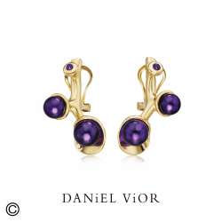 Earrings ECTO-O Amethyst (Ag.925/Au 5 mic.)