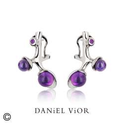 Earrings ECTO-O Amethyst (Ag.925--AU.18KT)