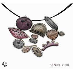 Pendant DIATOMEAS Gray variety enamel (Ag.925)