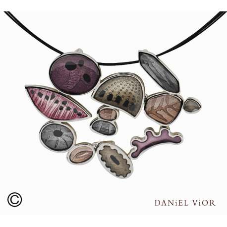 Pendant DIATOMEAS Gray variety enamel (Ag.925)