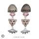 Earrings DIATOMEAS Gray variety enamel (Ag.925)