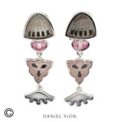 Arracades DIATOMEAS Esmalts grisos varis (Ag.925)