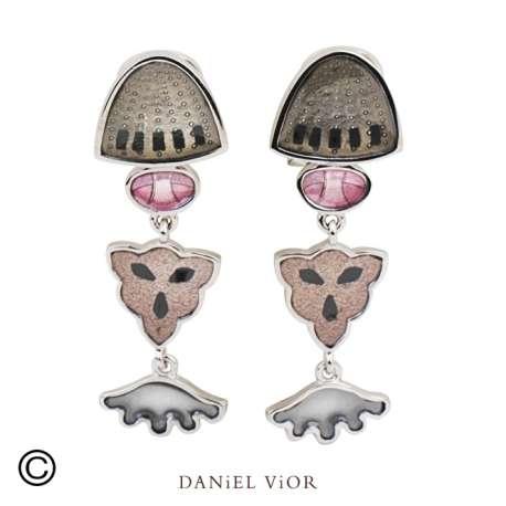 Arracades DIATOMEAS Esmalts grisos varis (Ag.925)