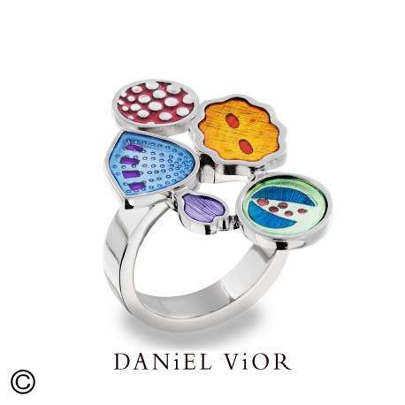 Anell DIATOMEAS Esmalts varis (Ag.925)