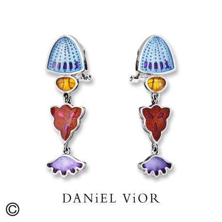 Pendientes DIATOMEAS Esmaltes varios (Ag.925)