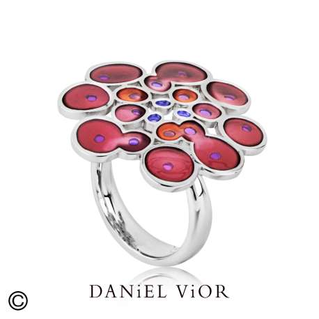 Anell RUSC Esmalt granate (Ag.925)