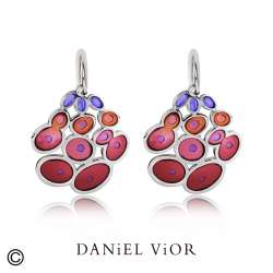 Earrings RUSC Garnet enamel (Ag.925)