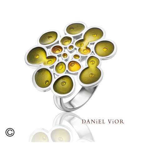 Anell RUSC Esmalt verd/groc (Ag.925)