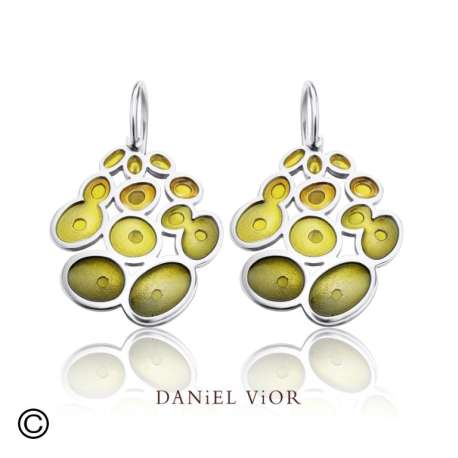 Arracades RUSC Esmalt verd/groc (Ag.925)