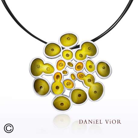 Penjoll RUSC Esmalt verd/groc (Ag.925)