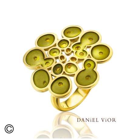 Anell RUSC Esmalt verd/groc (Ag.925/Au 5 mic.)