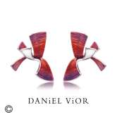 Earrings ALGA Red enamel (Ag.925)