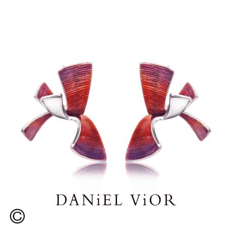 Pendientes ALGA Esmalte rojo (Ag.925)