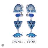 Arrecades DIATOMEAS Blue enamel (Ag.925)