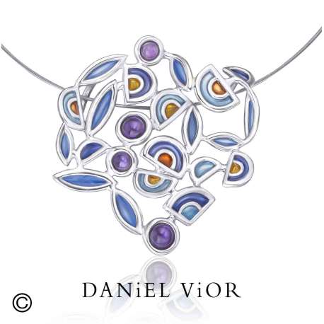 Pendant FILAM Amethyst Blue enamel (Ag.925)