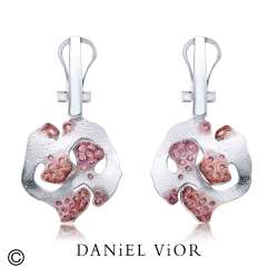 Earrings ESPONJA Garnet Enamel (Ag.925)