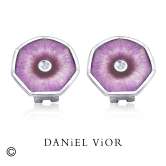 Arrecades SET PLECS Esmalt violeta (Ag.925)