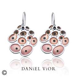 Earrings RUSC Pink enamel (Ag.925)