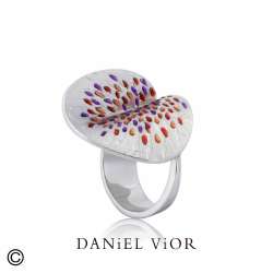 Anell PESSIC Esmalt vermell/violeta (12 Grs.Ag.925/Rh)-18