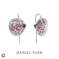 Earrings PESSIC Red/violet enamel (7 Grs.Ag.925/Rh)
