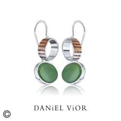 Earrings TUBS Jade Enamel (Ag.925)