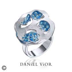 Anell ESPONJA Esmalt blau (Ag.925)