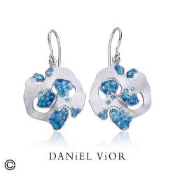 Earrings ESPONJA Blue Enamel (Ag.925)