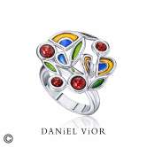 Ring FILAM Garnet Enamel (Ag.925)