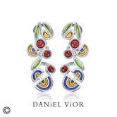 Earrings FILAM Garnet Enamel (Ag.925)