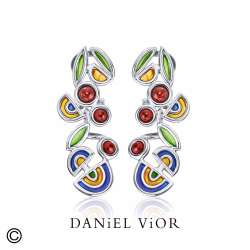 Earrings FILAM Garnet Enamel (Ag.925)