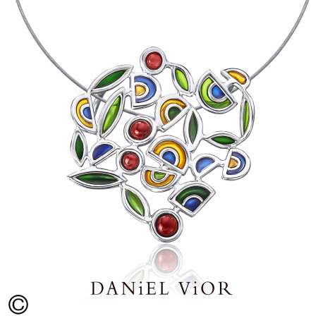 Pendant FILAM Garnet Enamel (Ag.925)
