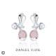 Earrings ECTO-O White Pear-Pink Quartz (Ag.925)