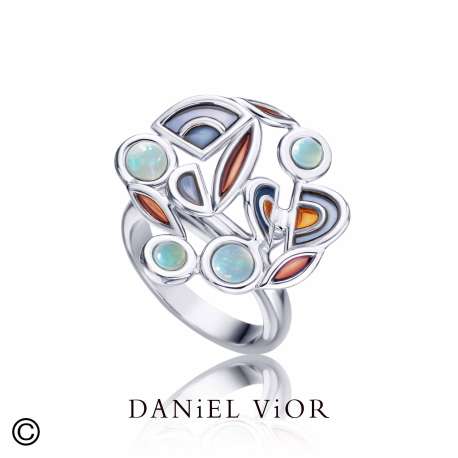 Anillo FILAM Opalo sint. Esm.gris (Ag.925)