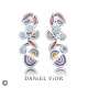 Earrings FILAM Synthetique Opal Gray enamel (Ag.925)