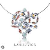 Pendant FILAM Synthetique Opal Gray enamel (Ag.925)