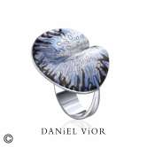 Anillo PESSIC Esmalte negro/azul (12 Grs.Ag.925/Rh)-18