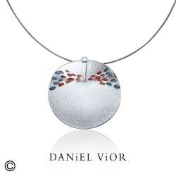 Pendant LLETA Blue/red enamel (7 Grs.Ag.925/Rh)